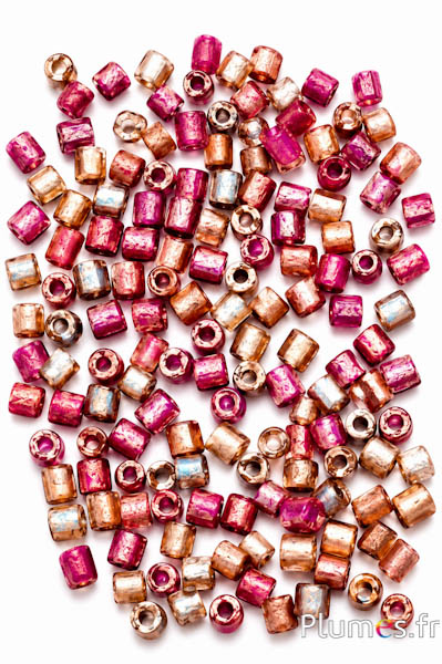 Acrylperlen zylindrisch - Ø 3 mm - rosa-mix
